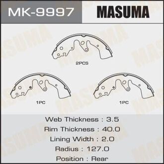 MK-9997 MASUMA КОЛОДКИ Колодки дискового тормоза