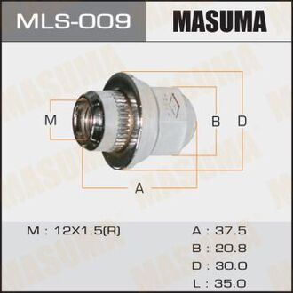 MLS009 MASUMA ШПИЛЬКИ ГАЙКИ Фасовка Гайка "Masuma" 12x1.5 с Шайбой D32 mm