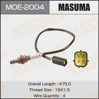 MOE2004 MASUMA Датчик кислорода (лямбда-зонд) Infinity FX35 (06-12) / Nissan Qashqai (06-13), X-Trail (07-14) (MOE2004) MASUMA