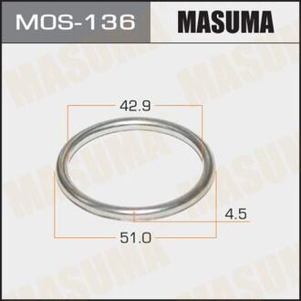 MOS-136 MASUMA ПРОКЛАДКИ Кольцо глушителя металлическое 43 x 51.5 x 4