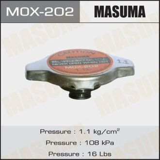 MOX202 MASUMA Крышка радиатора MASUMA (NGK-P561, TAMA-RC13, FUT.-R126) 1.1 kg/cm2