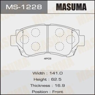 Колодки тормозные AN-322K, NP1006, P83027 передн LEXUS SC MASUMA MS1228