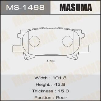 MS-1498 MASUMA КОЛОДКИ SP1385 C22032