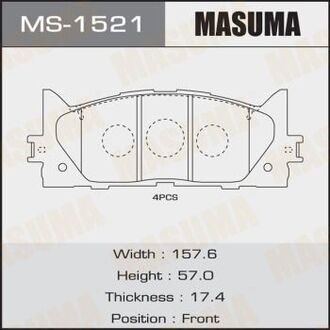 MS-1521 MASUMA КОЛОДКИ CAMRY ACV4# front C12120 SP2080