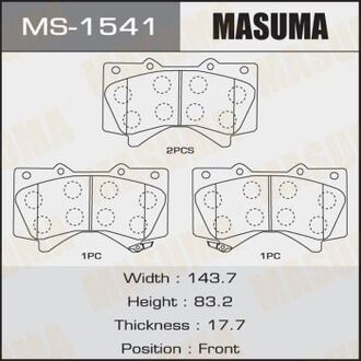 MS-1541 MASUMA КОЛОДКИ LAND CRUISER UZJ200 front SP1381