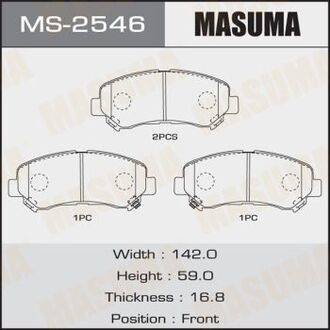 MS-2546 MASUMA КОЛОДКИ C11086 SP1451 Nissan Qashqai+2, JJ10ENissan Qashqai, J10ENissan X-Tra