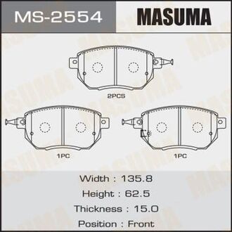 MS-2554 MASUMA КОЛОДКИ SP2107 C11093