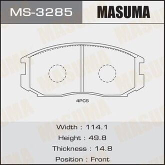 MS3285 MASUMA Колодки тормозные передн TOYOTA HILUX VI (MS3285) MASUMA
