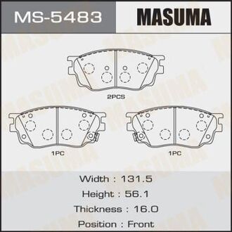 MS5483 MASUMA Колодки тормозные передн Mazda 6 2002 - 2007 (MS5483) MASUMA