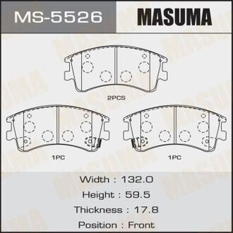 MS5526 MASUMA Колодки тормозные AN-719WK NP5007 P49032 передн (MS5526) MASUMA