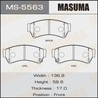 MS-5563 MASUMA КОЛОДКИ C13071, C13062 Mazda6