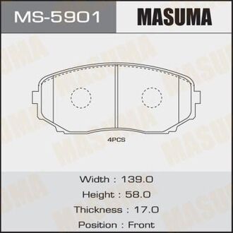 MS5901 MASUMA Колодка тормозная передняя Mazda CX-7 (07-12), CX-9 (17-) (MS5901) MASUMA