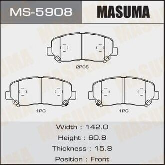 MS-5908 MASUMA КОЛОДКИ C13067 SP1671 CX-5 2011- front