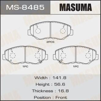 MS8485 MASUMA Колодка тормозная передняя (MS8485) MASUMA