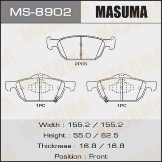 MS-8902 MASUMA КОЛОДКИ C14055, C14065 ACCORD V2000, V22000 front