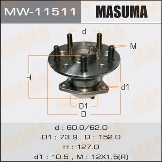 MW-11511 MASUMA ПОДШИПНИКИ rear CAMRY MCV30, ACV30 LH