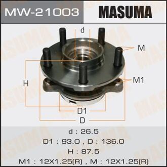 MW21003 MASUMA Ступичный узел MASUMA front FUGA Y50/51 SKYLINE V36 (with ABS)
