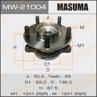 MW-21004 MASUMA ПОДШИПНИКИ Ступичный узел front MURANO Z50