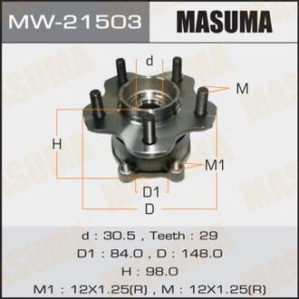 MW-21503 MASUMA ПОДШИПНИКИ Ступичный узел rear MURANO Z50