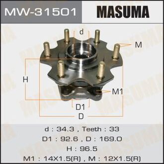 MW31501 MASUMA Ступица колеса заднего в сборе с подшипником Mitsubishi Pajero (06-) (MW31501) MASUMA