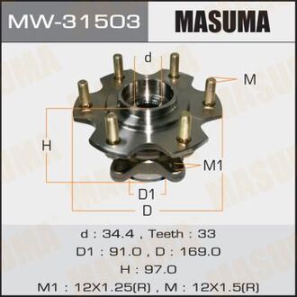 MW-31503 MASUMA ПОДШИПНИКИ Ступичный узел Mitsubishi Montero, V63W, V64W, V65W, V66W, V67W, V68W, V73W, V74W, V75W, V76W, V77W