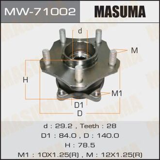 MW-71002 MASUMA ПОДШИПНИКИ Ступичный узел front ESCUDO JB416