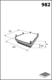 EKR7023 MECAFILTER Фільтр повітря (салону)