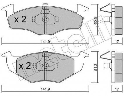 2202060 Metelli Тормозные колодки, дискове гальмо (набір)