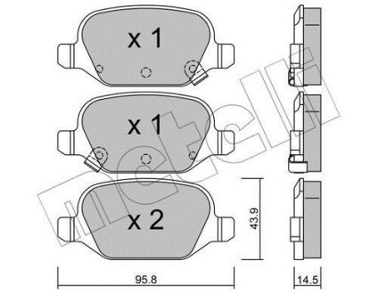 Комплект гальмівних колодок (дискових) Metelli 22-0324-5 (фото 1)