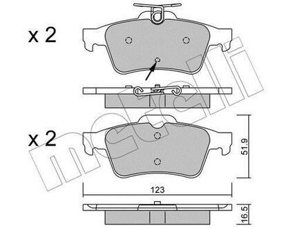 22-0337-2 Metelli Комплект гальмівних колодок (дискових)