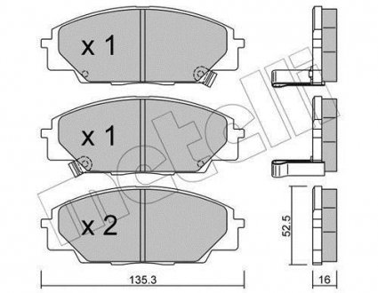 2204350 Metelli Тормозные колодки, дискове гальмо (набір)