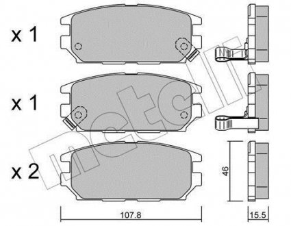 2204830 Metelli Тормозные колодки, дискове гальмо (набір)