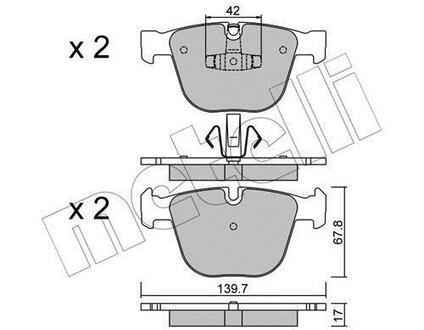 22-0773-6 Metelli Комплект гальмівних колодок