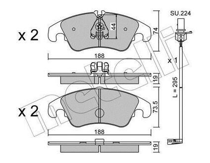 22-0775-0K Metelli Комплект гальмівних колодок