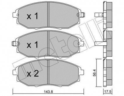 2208450 Metelli Тормозные колодки, дискове гальмо (набір)