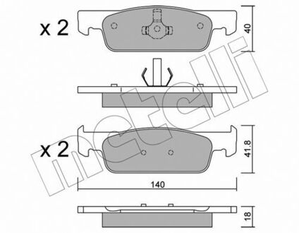 2209753 Metelli Тормозные колодкиRENAULT CLIO IV 12-