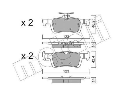 2209861 Metelli Колодки гальмівніFORD FIESTA VII 1.0 17- TYL