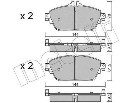 22-1017-0 Metelli Комплект гальмівних колодок (дискових)