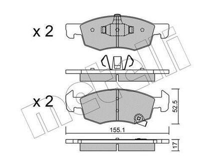 2210340 Metelli Колодки тормозные