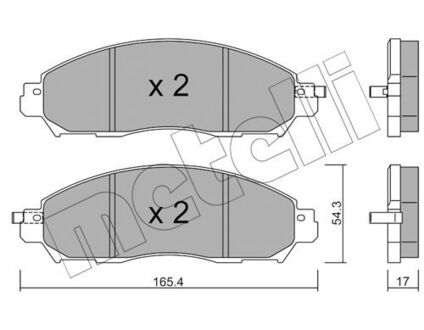 22-1081-0 Metelli Комплект гальмівних колодок (дискових)