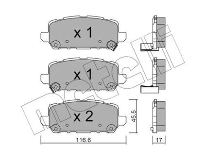 2210840 Metelli Колодки гальмівніHONDA HR-V 15- TYL