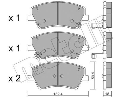 2210920 Metelli Колодки гальмівніKIA NIRO 16- PRZOD