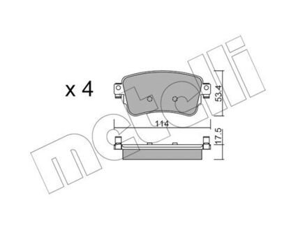 2211080 Metelli Колодки гальмівніPEUGEOT EXPERT 16- TYL