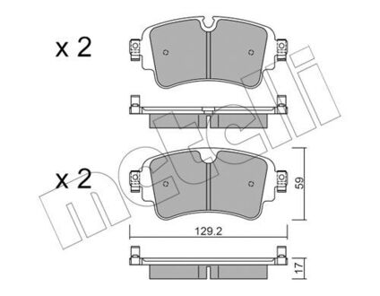 2211290 Metelli Колодки гальмівніAUDI A4 15- TYL