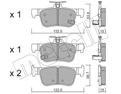 2211310 Metelli Колодки гальмівніHONDA CIVIC X 17-