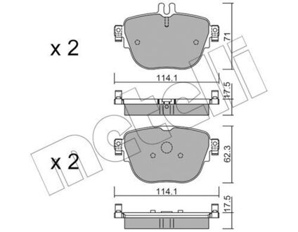 2211370 Metelli Колодки гальмівніMERCEDES E W213 16- TYL