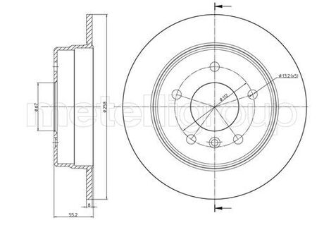 230599C Metelli Диск гальмівнийMERCEDES VANEO 02-05 TYL