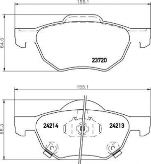 MDB2599 MINTEX Комплект колодок гальмівних дискових гальм (4шт)