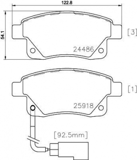 MDB2853 MINTEX Комплект колодок гальмівних дискових гальм