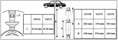 V2130 MONROE Ам-тор зад. 283mm/418mm Fiat Ducato/ Cit. Jumper/ Peugeot Boxer 06-